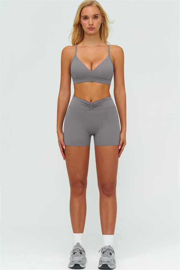 The Lushness Y-Back Sports Bra Shorts 2-Piece Set