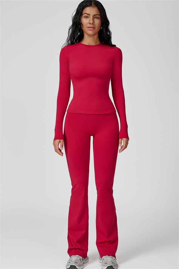 The Oasis Long Sleeve T-shirt Flared Leggings 2-Piece Set