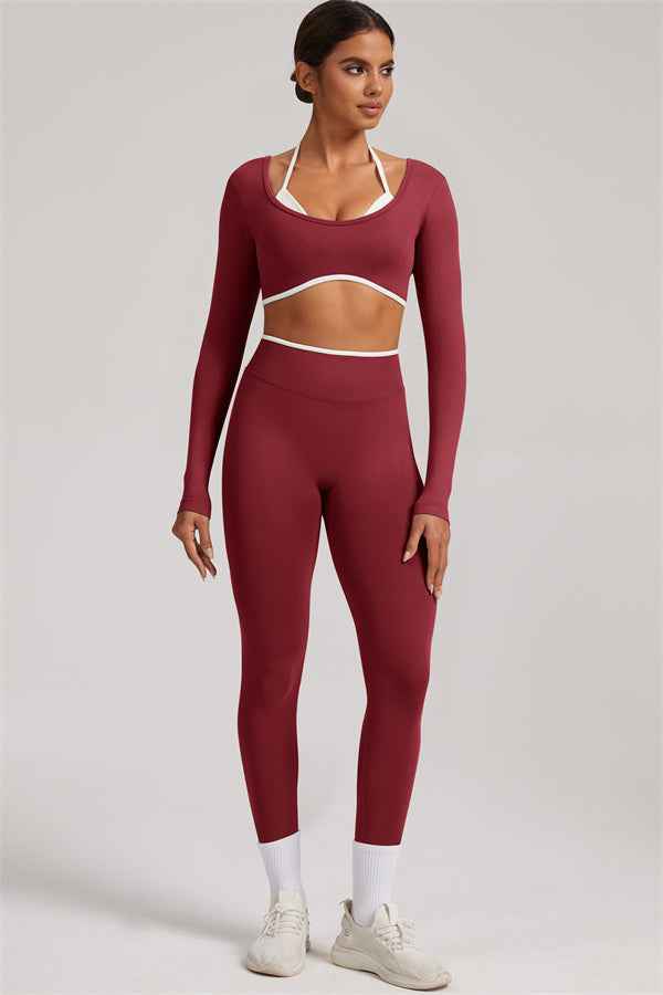 The Elevate Long Sleeve Crop top Leggings 2-Piece Set