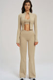 The Sizzle Zip Jacket Sports Bra Flared Leggings 3-Piece Set