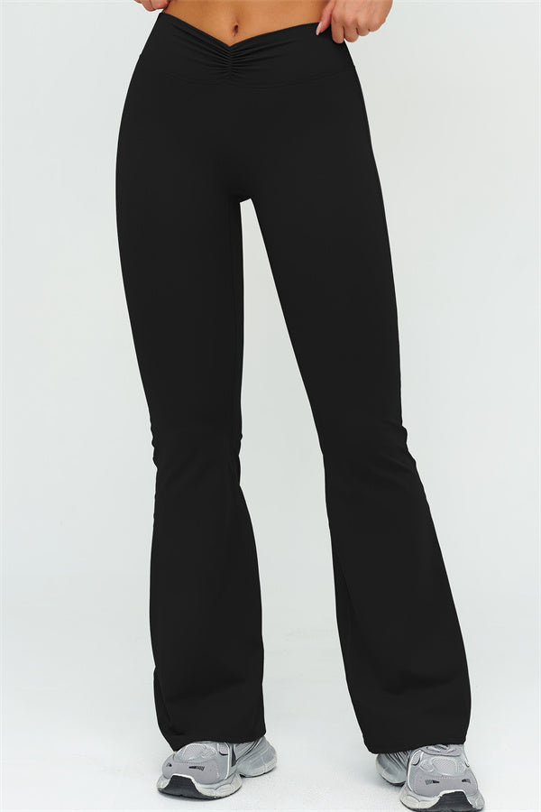 The Lushness Long Sleeve Crop Top Flared Leggings 2-Piece Set