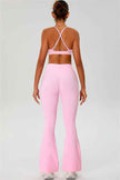The Ember Sports Bra Crop Top Flared Leggings 3-Piece Set
