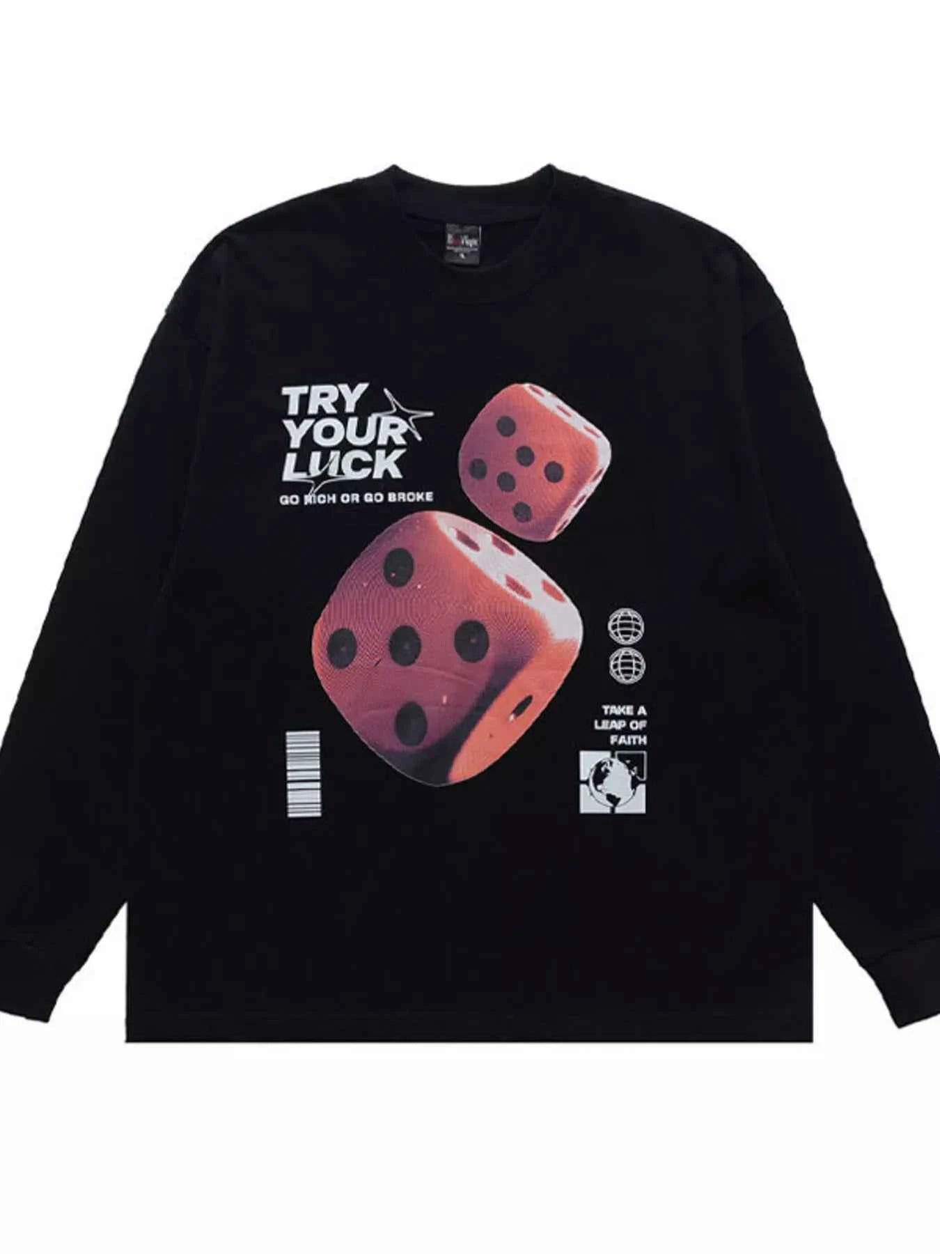 Men's Lucky Dice Graphic Long Sleeve T-Shirt