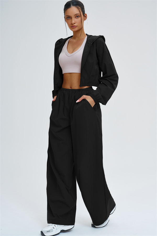 The Svelte UV protection Crop Hoodie Sweatpants 2-Piece Set