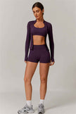 The Nova Luxe Jacket Sports Bra Shorts 3-Piece Set