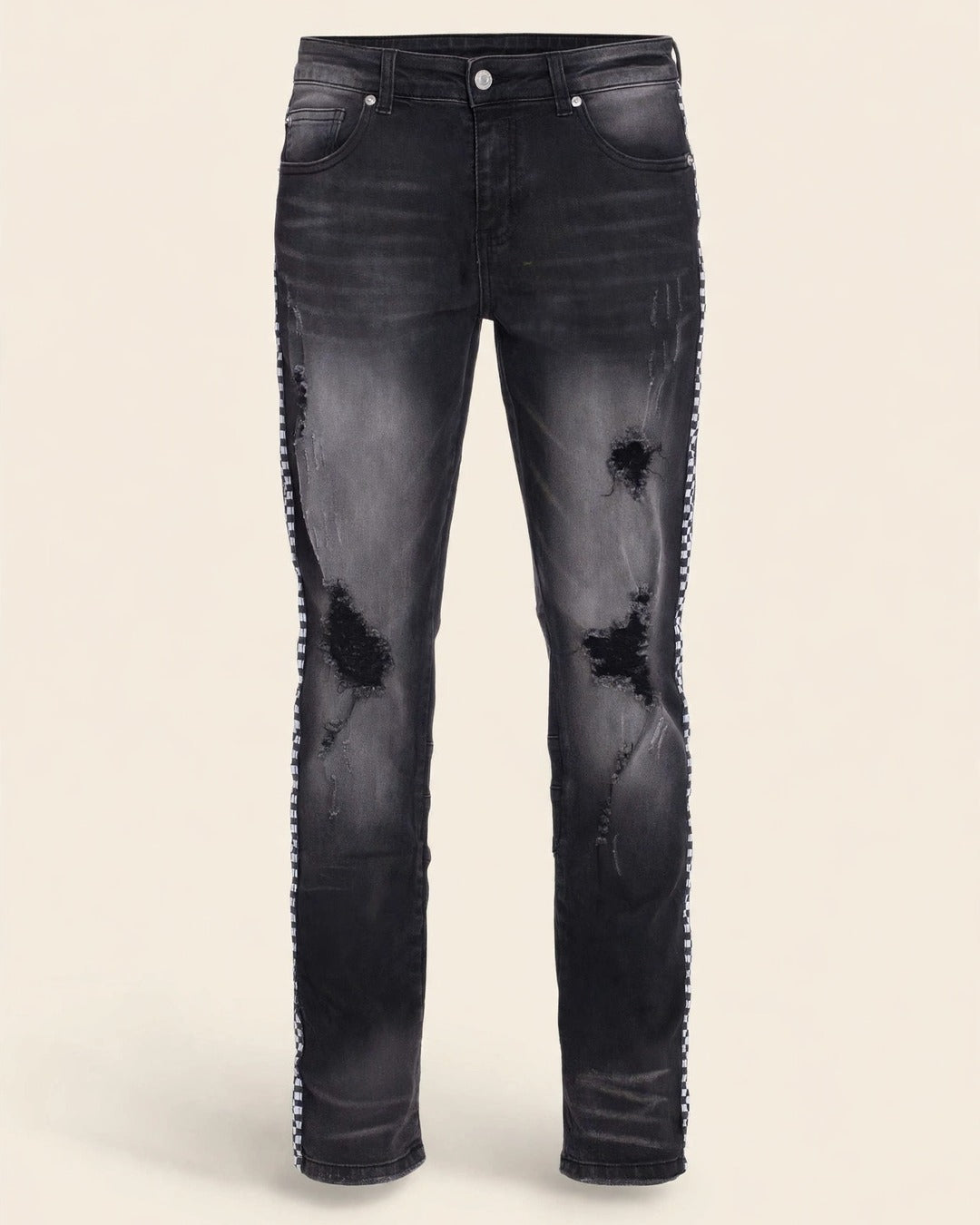 Distressed Denim Checkered Tape