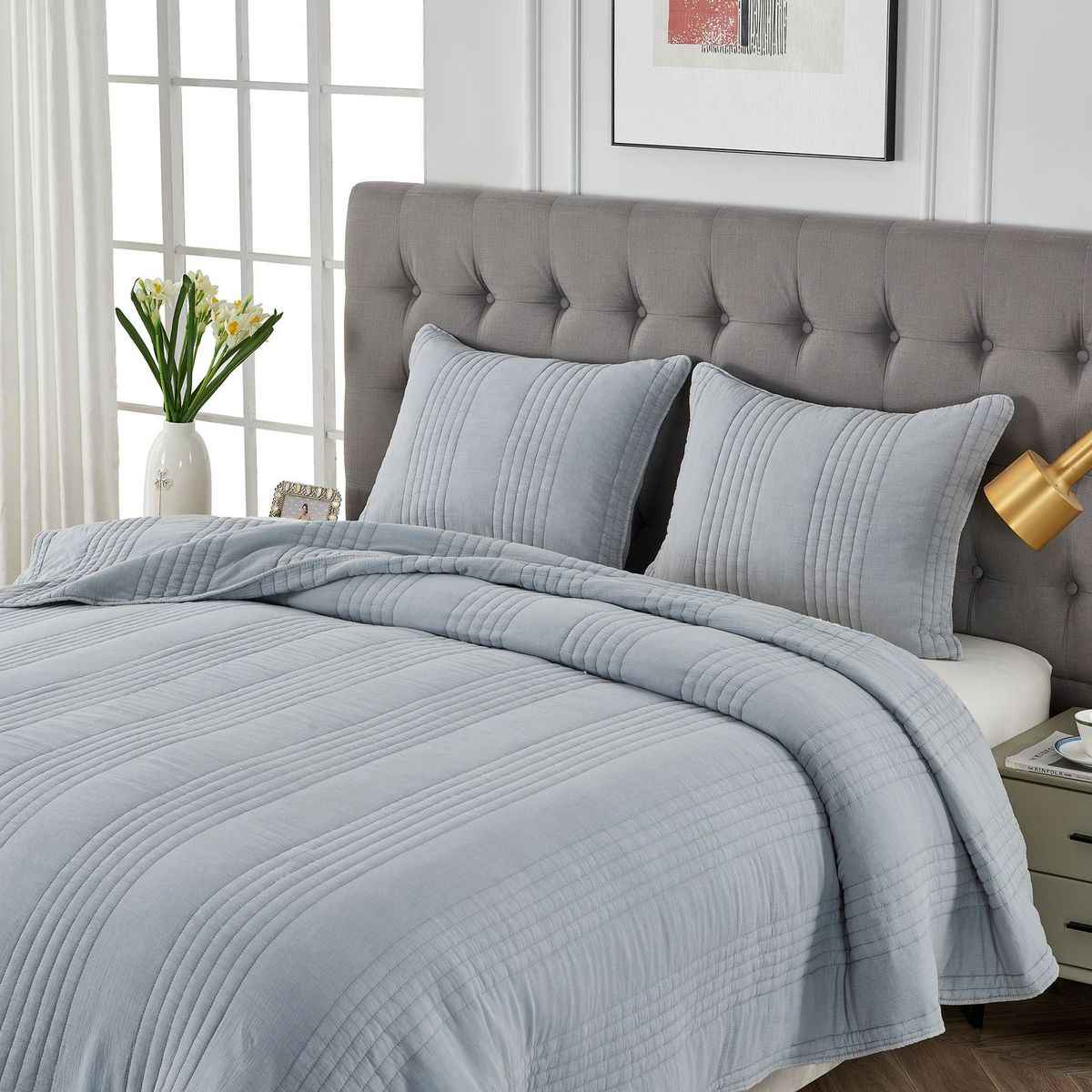 Stonewashed Cotton Quilt Set