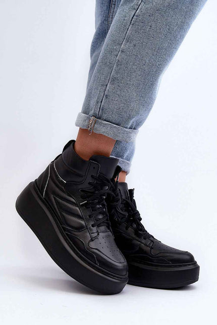 Valonne Leather Platform Trainers