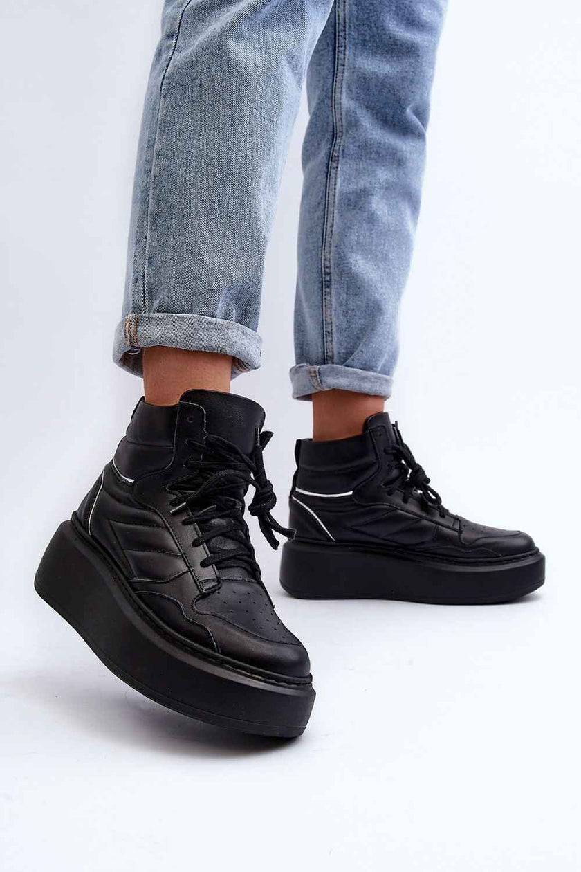 Valonne Leather Platform Trainers