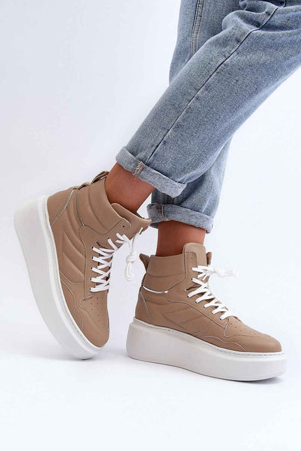 Valonne Leather Platform Trainers