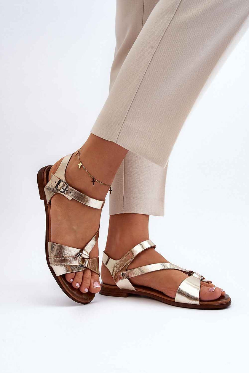 Sylvara Classic Leather Flat Sandals
