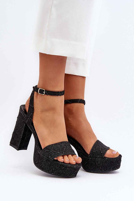 Ravellia Textile Platform Stiletto Sandals