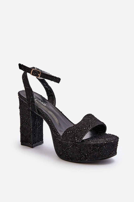 Ravellia Textile Platform Stiletto Sandals