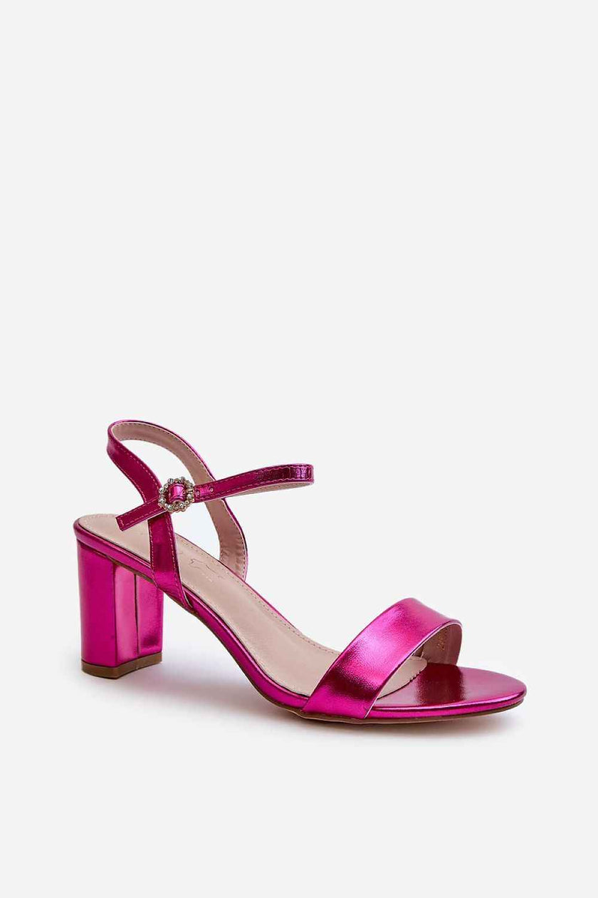 Zarellia Metallic Strap Post Heel Sandals