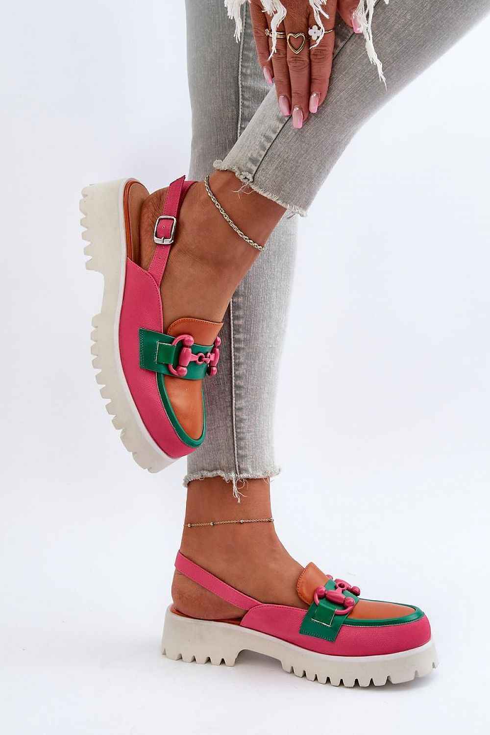 Larivena Buckled Low Platform Sandals