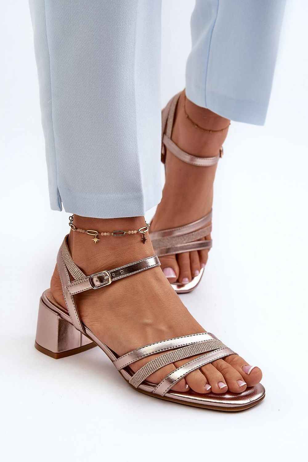 Sylviane Triple Strap Heel Sandals