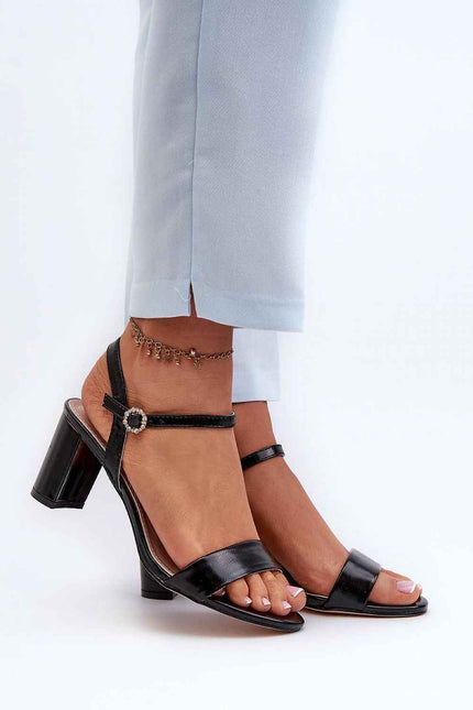 Zarellia Metallic Strap Post Heel Sandals