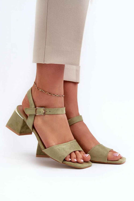 Valenta Suede Block-Heel Sandals