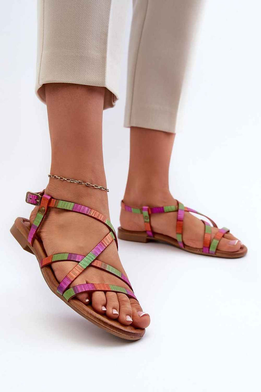 Velissa Flat Leather Strap Sandals