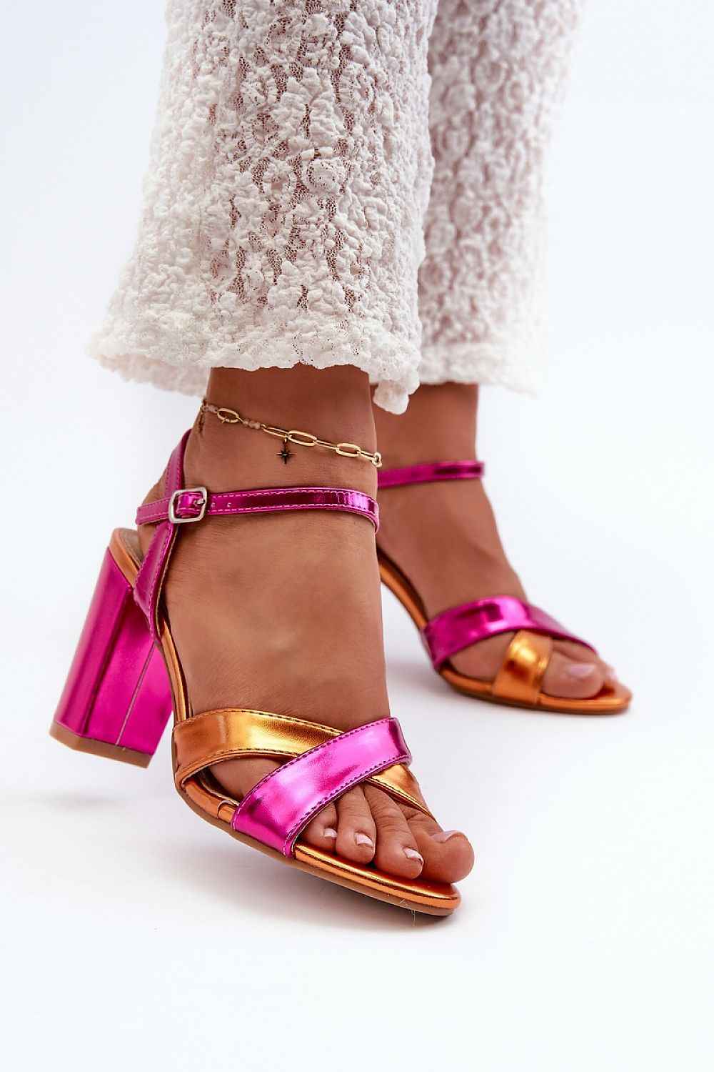 Rivella Cross-Strap Heeled Sandals