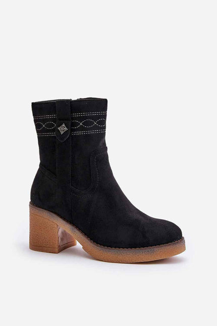Evirenna Suede-Stitched Heel Boots