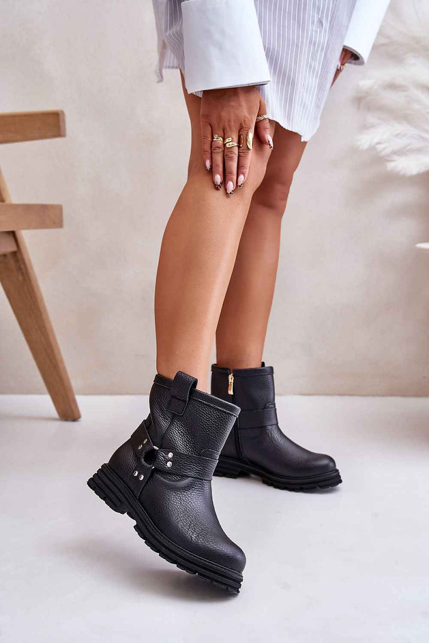Nevarelle Leather Platform Heel Boots
