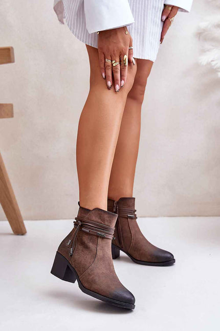 Olivaya Eco-Leather Mid Heel Boots