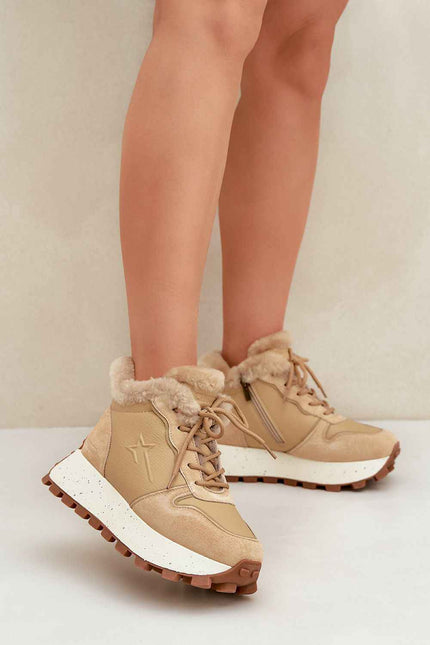 Alvarra Leather Platform Winter Sneakers