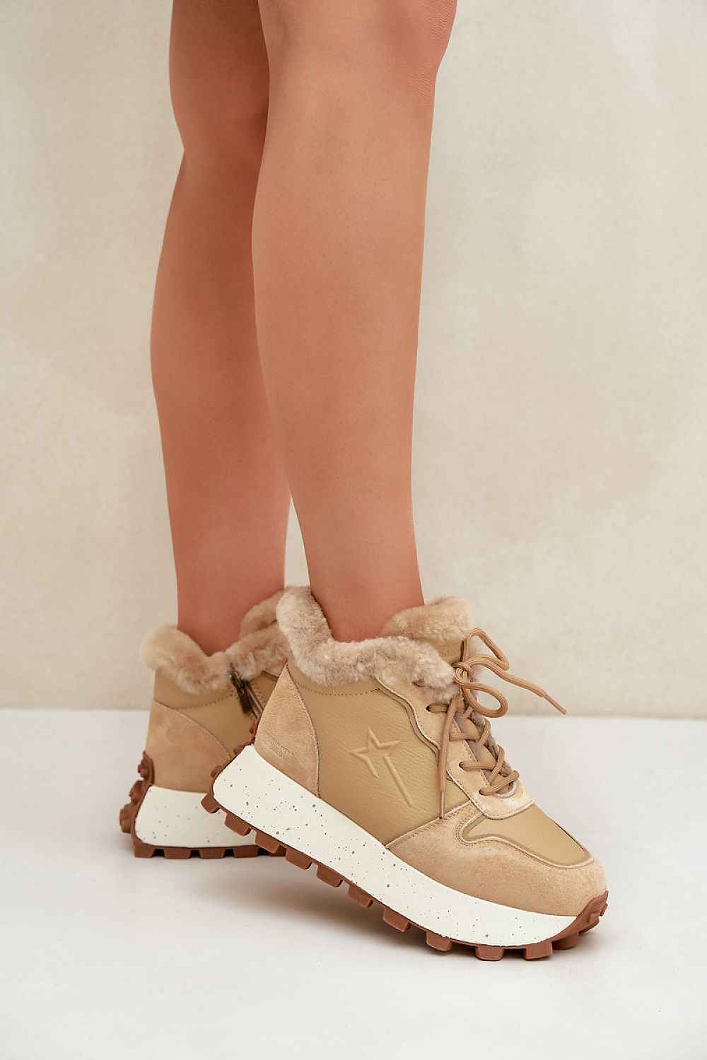 Alvarra Leather Platform Winter Sneakers
