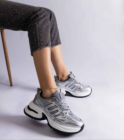 Lunvera Metallic Sport Style Sneakers