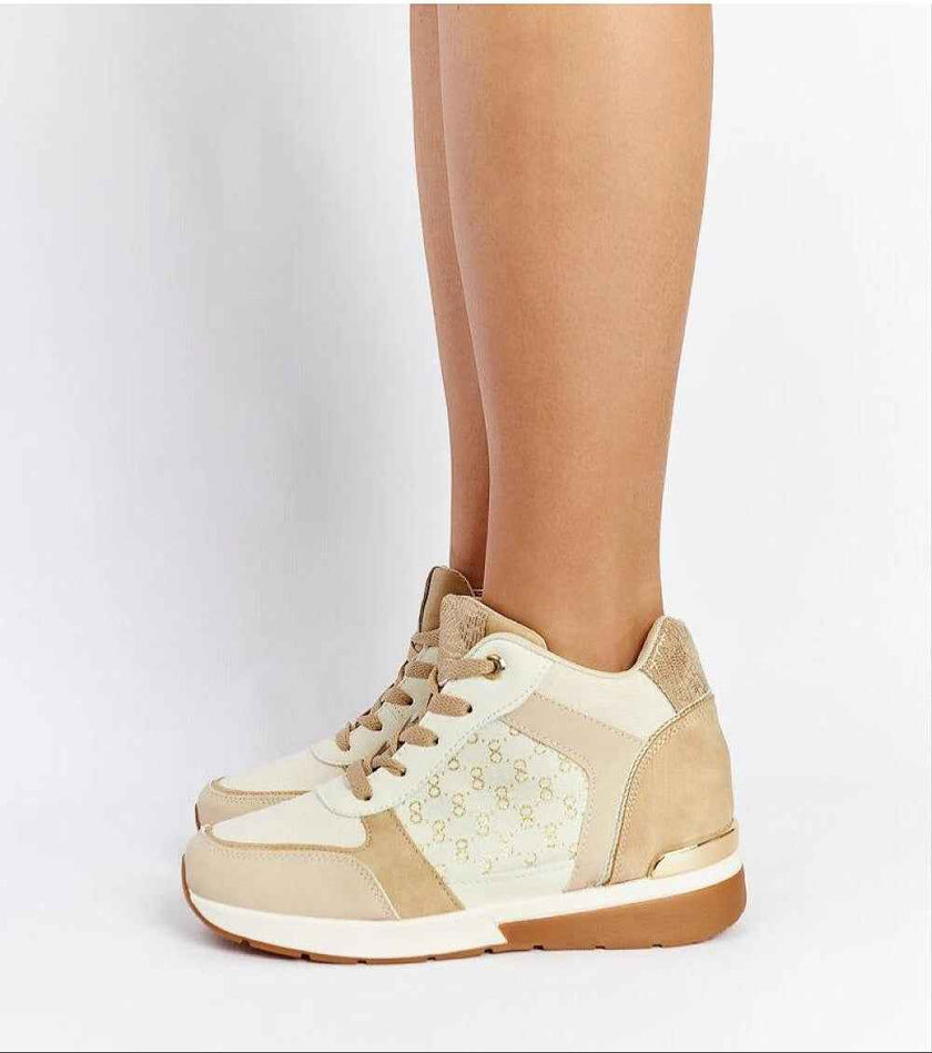 Lazetta Black Wedge Sneakers