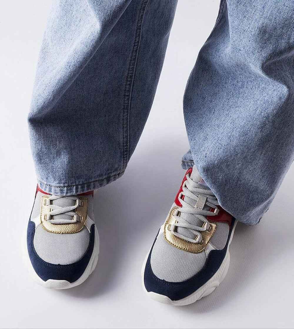 Lorayne Gray Sporty Lace-Up Sneakers