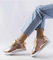 Quirayne Golden Low-Top Sneakers