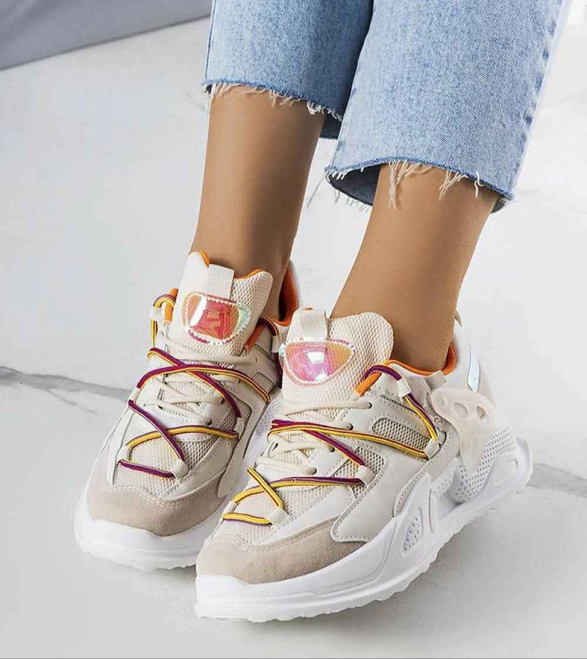 Yllendra Mixed Texture Platform Sneakers