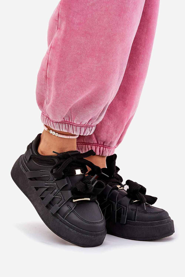 Cernia Synthetic Platform Lace Sneakers