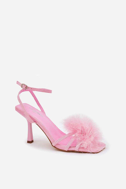 Lavea Feather-Embellished Stilettos
