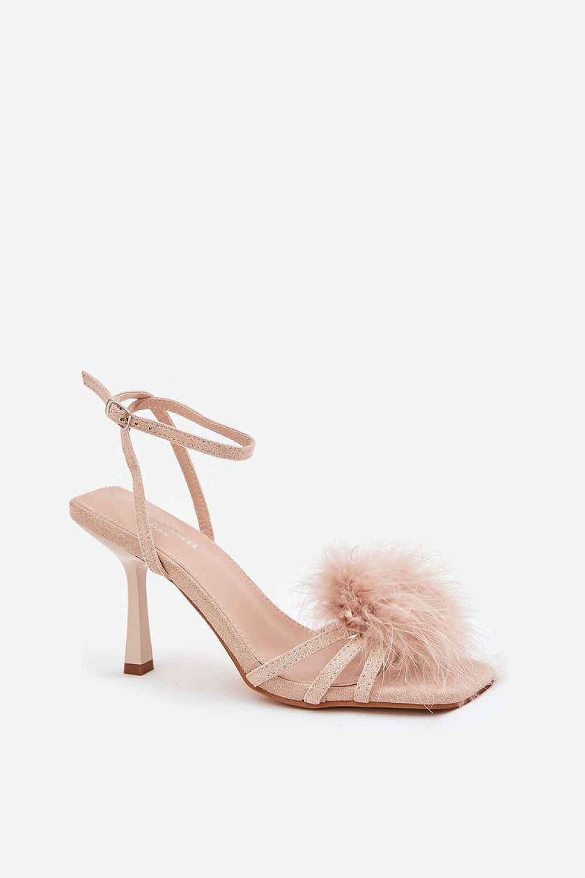 Lavea Feather-Embellished Stilettos