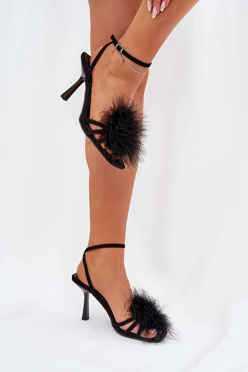 Lavea Feather-Embellished Stilettos