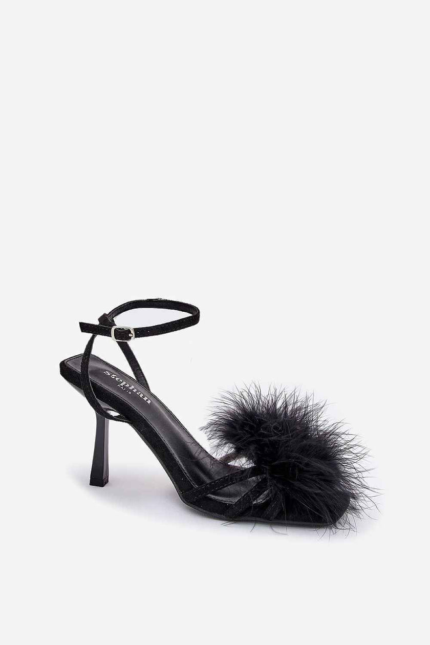 Lavea Feather-Embellished Stilettos