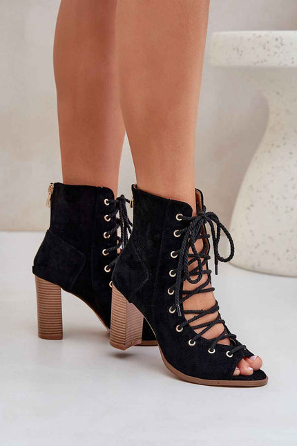 Rinella Block Heel Lace Sandals