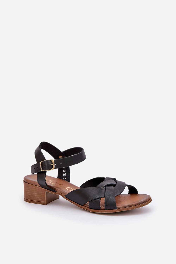 Valerinne Cross-Strap Leather Sandals