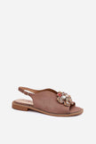Fiorenna Flat Suede Flower Sandals
