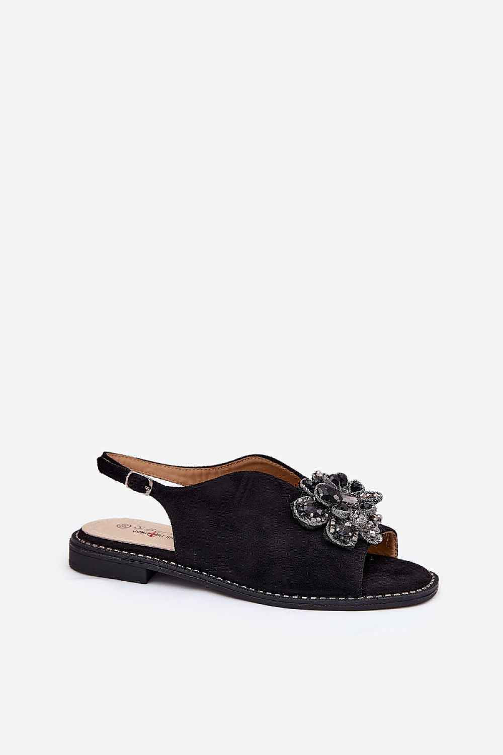 Fiorenna Flat Suede Flower Sandals