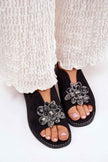 Fiorenna Flat Suede Flower Sandals
