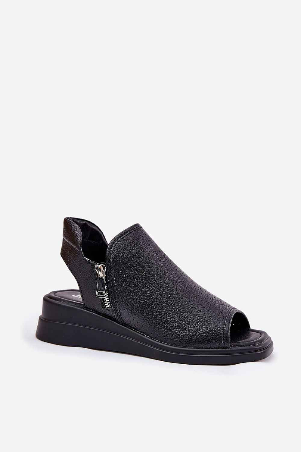 Zirellan Side-Zip Wedge Sandals