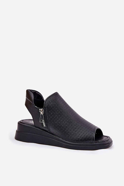 Zirellan Side-Zip Wedge Sandals