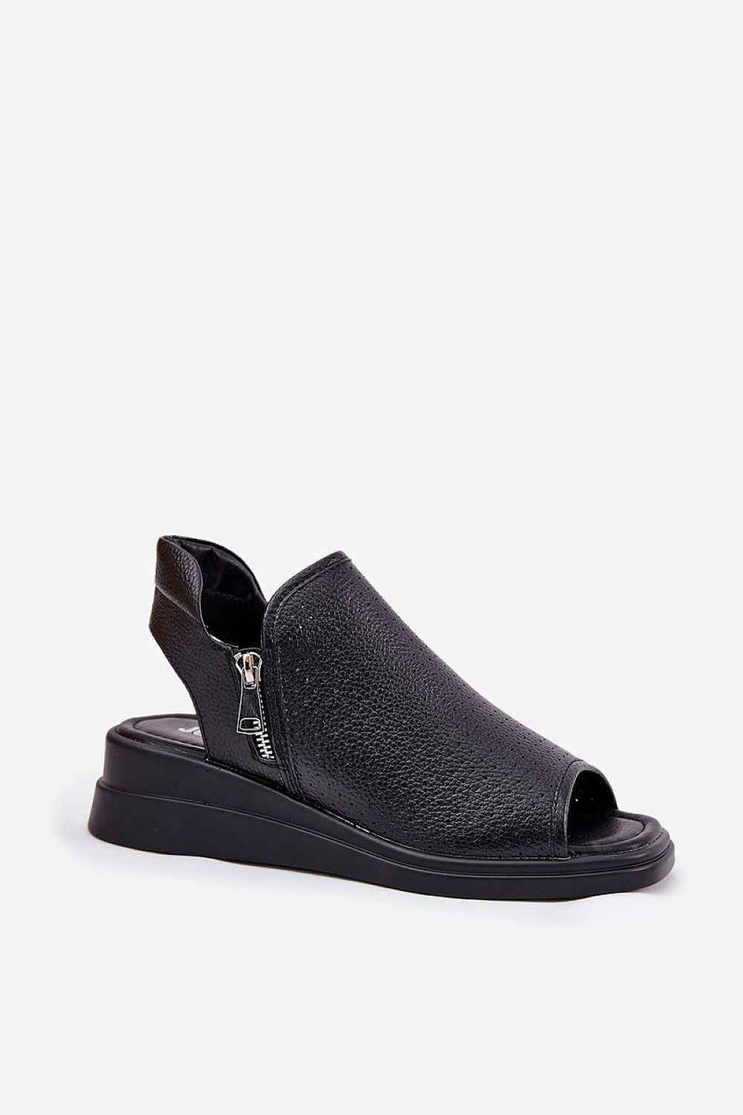 Zirellan Side-Zip Wedge Sandals