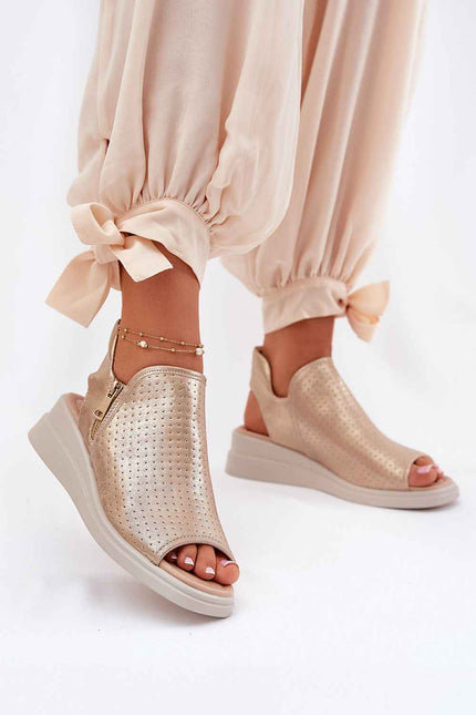 Zirellan Side-Zip Wedge Sandals