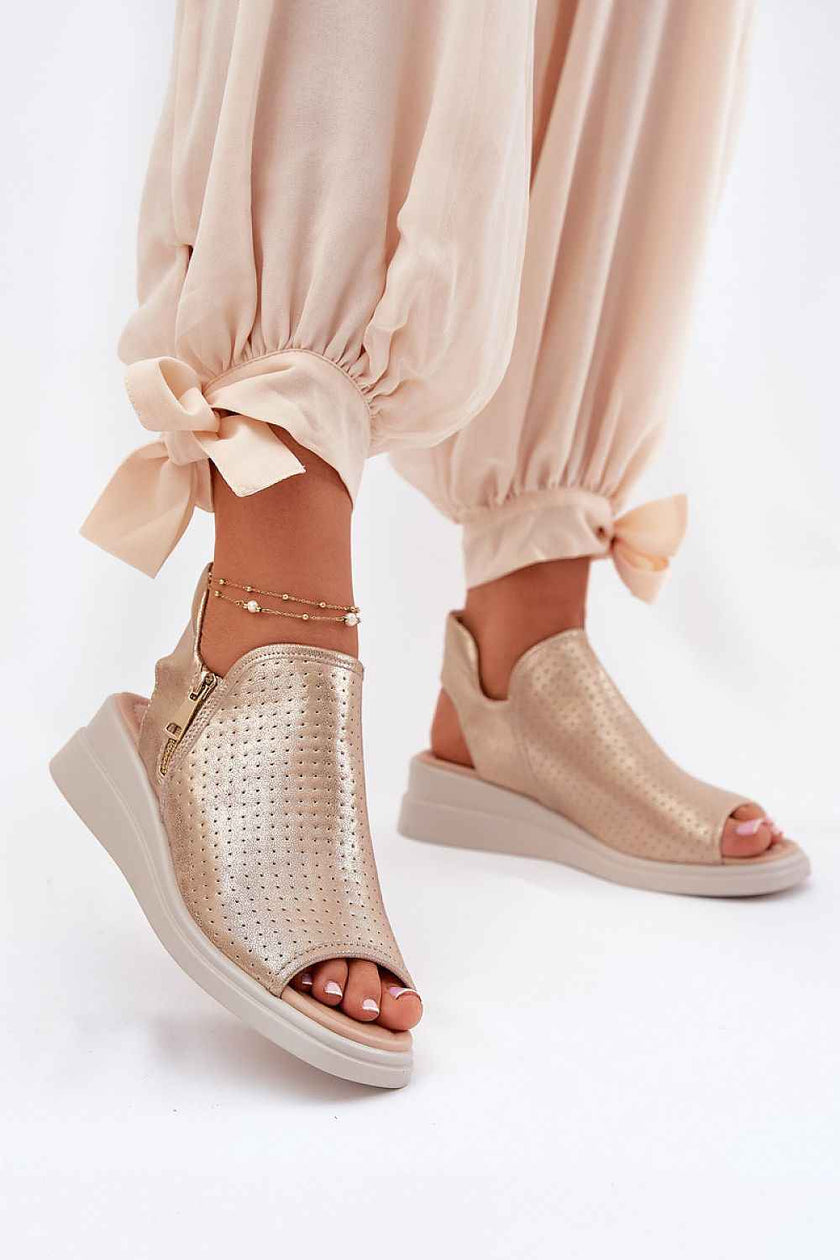 Zirellan Side-Zip Wedge Sandals