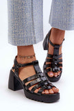 Selvarine Gloss Leather Platform Sandals